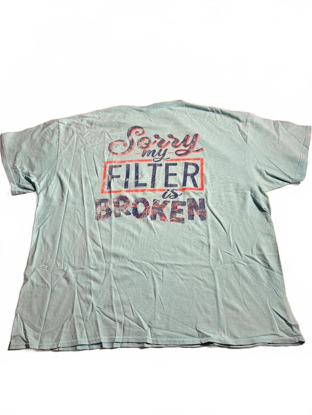Delta Apparel 3XL Light Blue Graphic T-Shirt "Sorry My FILER